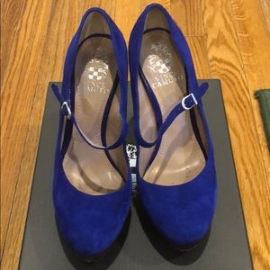 Beautiful Vince Camuto Blue platform Suede Heels- Sz. 36 1/2 (US 6.5-7)